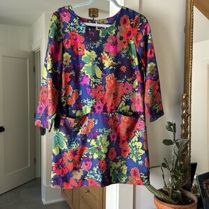 J. Crew 100% silk sheath dress, floral sz 6